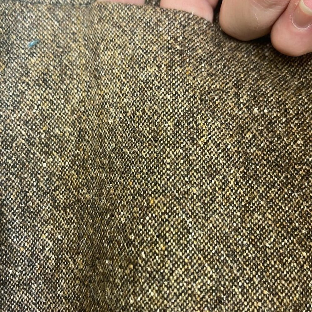 Isabella Bird Sz 8 Italian Wool Silk Blend Flat Brown Tweed Wide Leg Pants  Thes - Picture 8 of 11